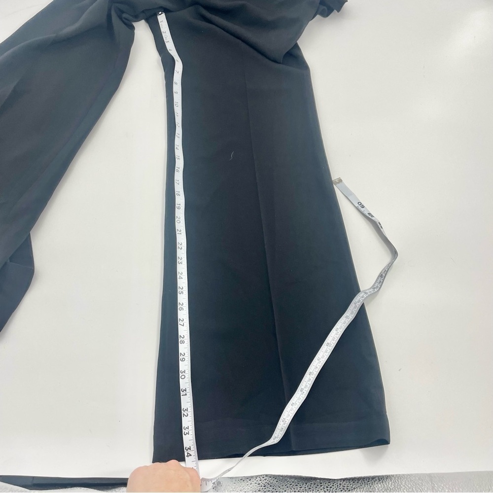 JAYGODFREY Hamilton One Shoulder Ruffle Black Wide Leg Classic‎ Jumpsuit Size 4 - Picture 14 of 16